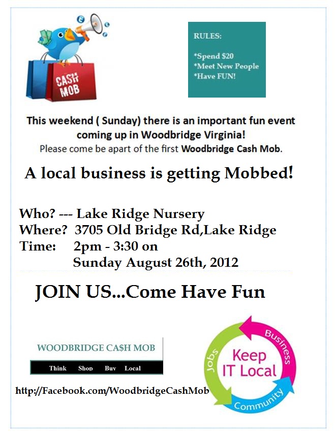 Did you hear about the Woodbridge Cash Mob this Sunday?