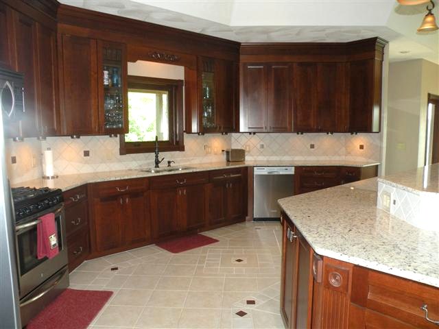 Cherry and granite kitchen