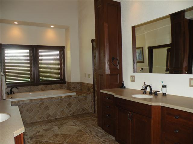 cherry and granite master bathroom