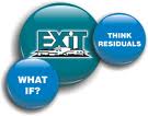 Think EXIT residuals! blue and teal buttons