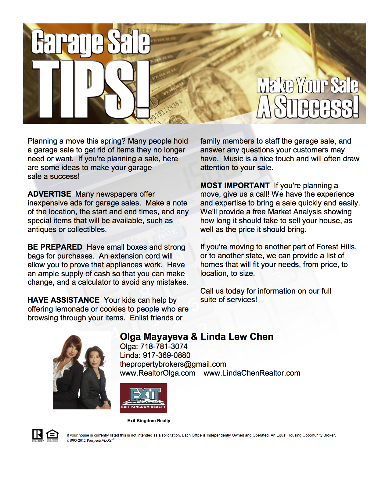 GARAGE SALE TIPS