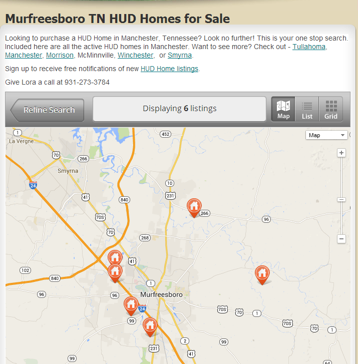 Newest Listing of HUD Homes for Sale in Murfreesboro TN