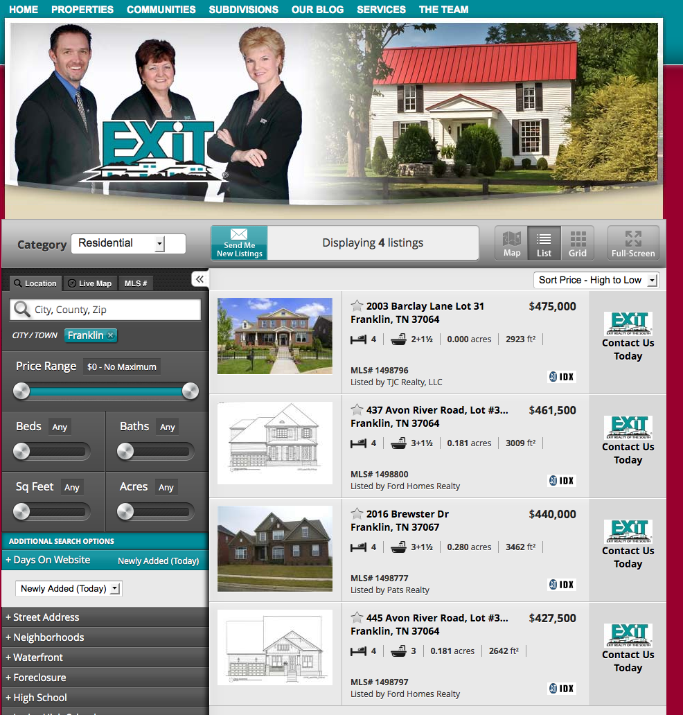 Monday November 18th Real Estate Market in Franklin TN