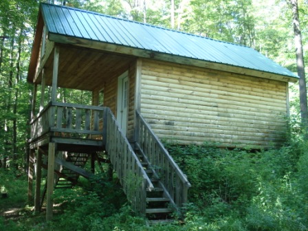 Adirondack cabin side view